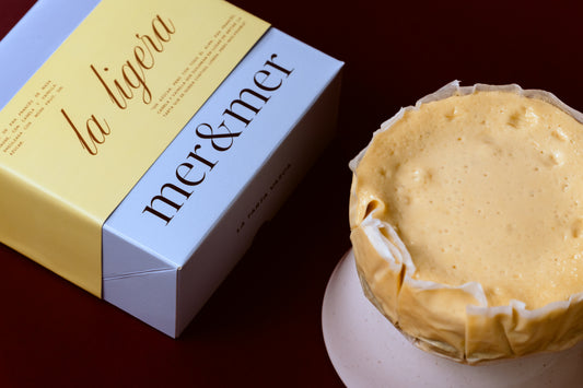 Tarta vasca ligera de pan francés de masa madre con canela y vainilla, endulzada con monk fruit, sin azúcar, de Mer & Mer